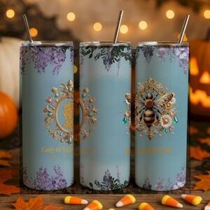 Floral and Bee Bridgerton Themed Tumbler